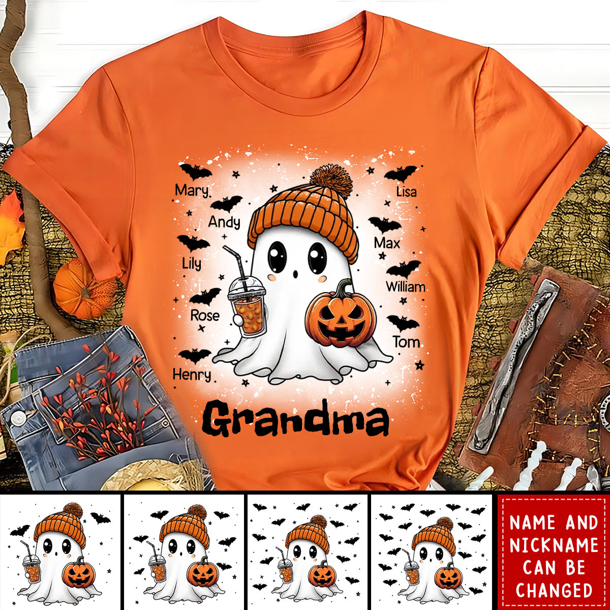 Boo Grandma Fall Season Halloween Personalized Shirt