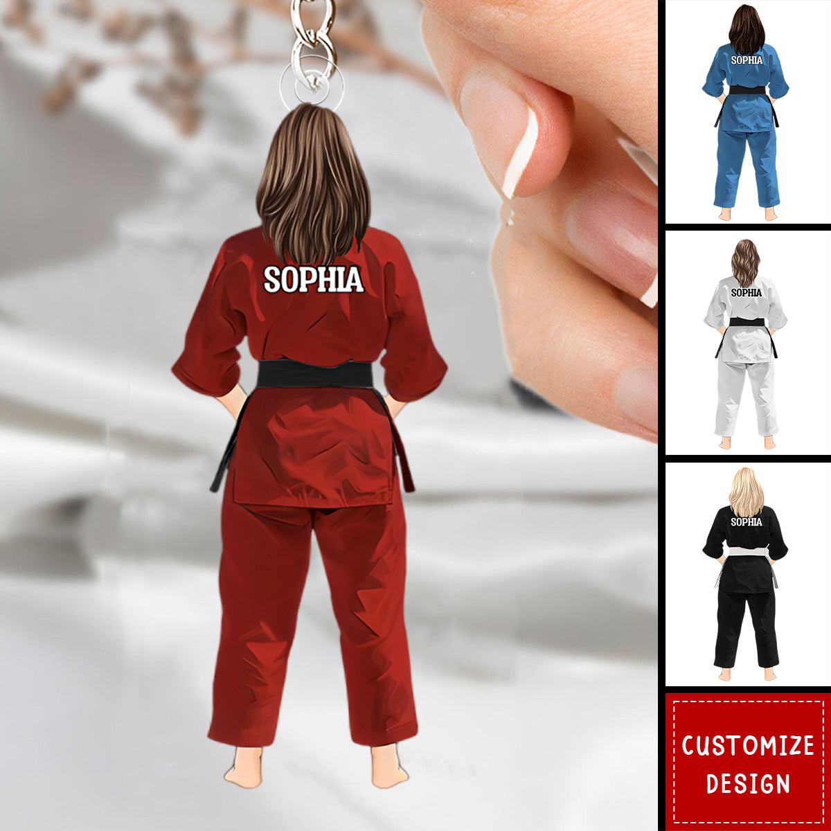 Gift For Karate Jiu Jitsu Judo Lovers - Personalized Keychain