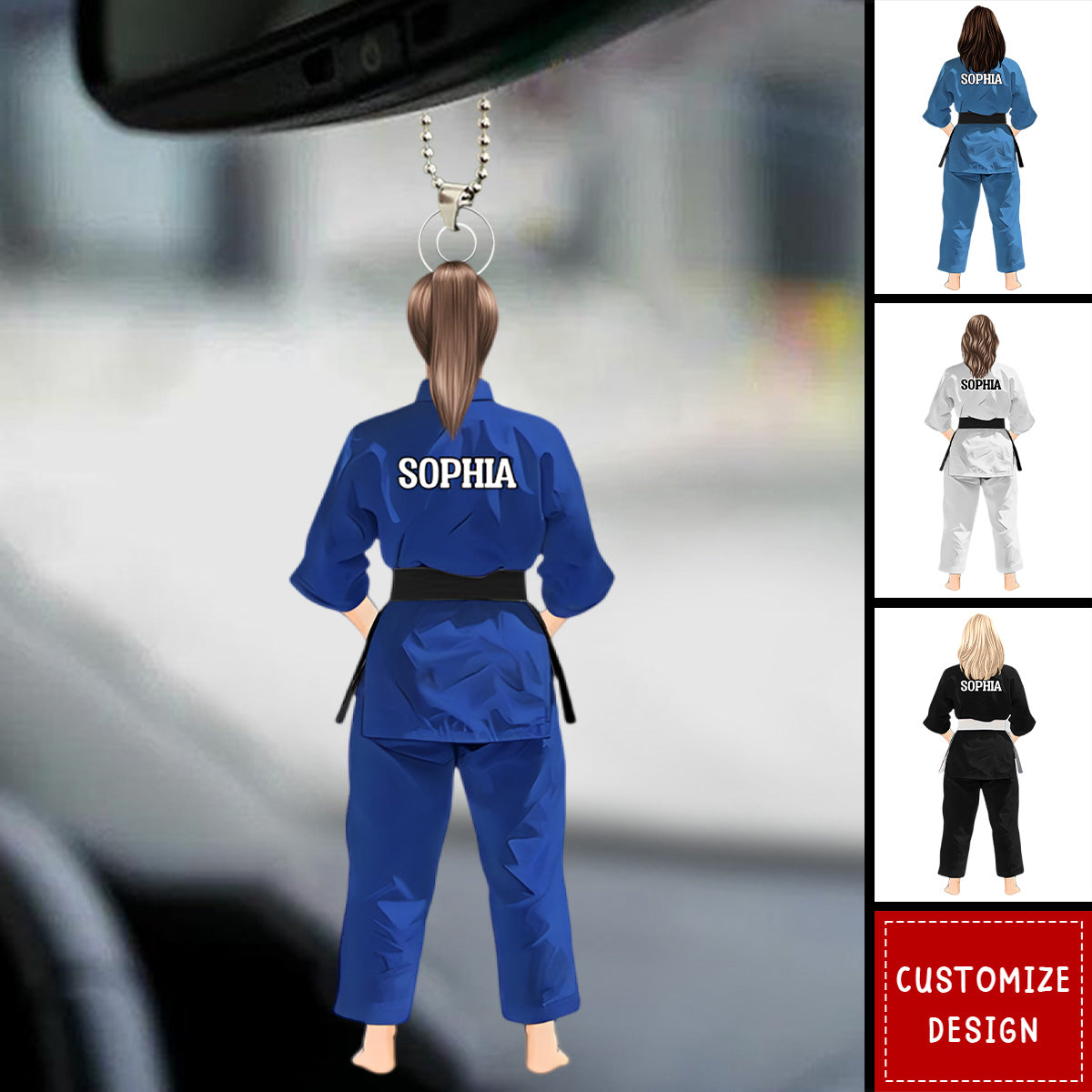 Gift For Karate Jiu Jitsu Judo Lovers - Personalized Car Ornament