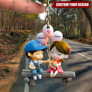 Together Forever - Personalized Couple Keychain