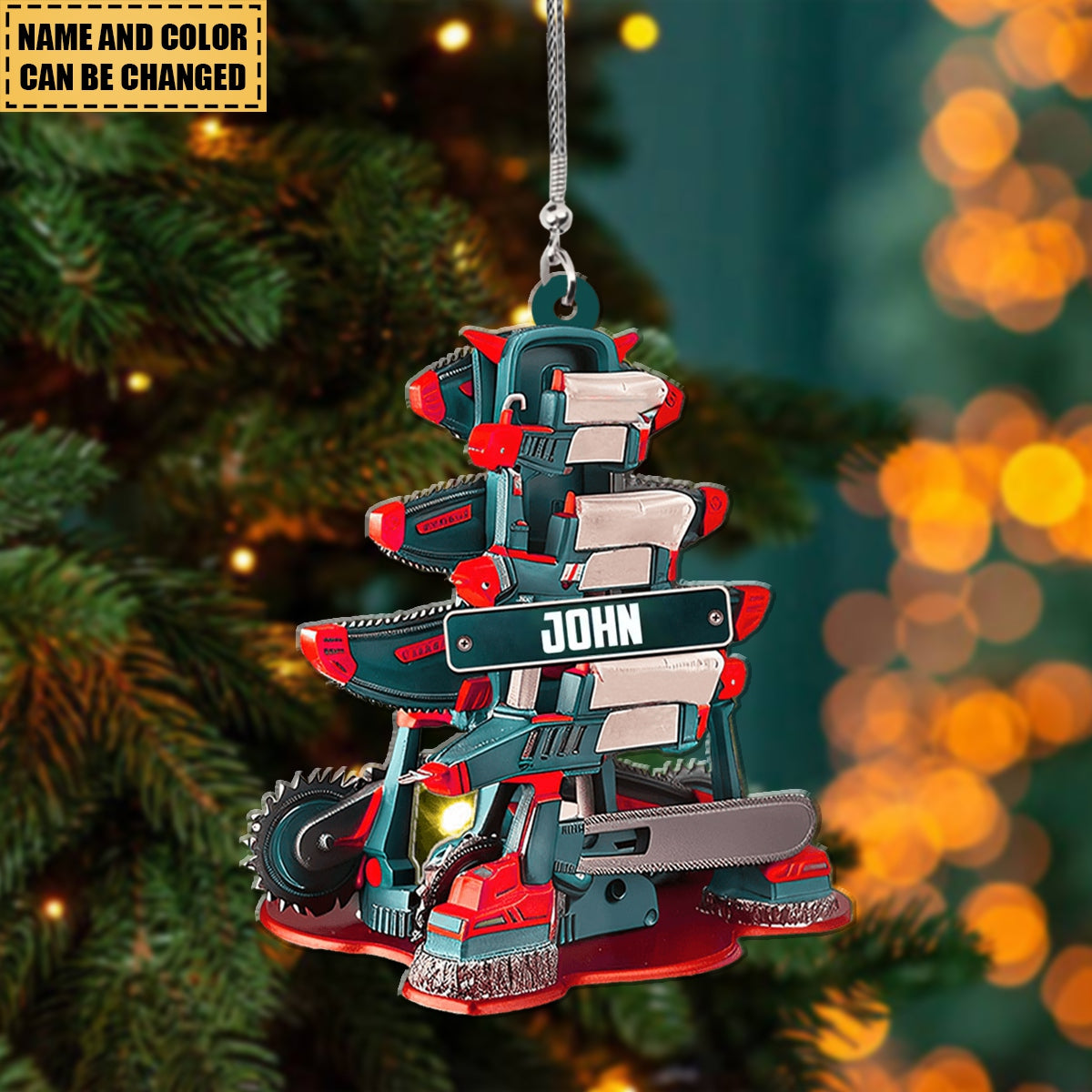 Personalized Arborist Machines Christmas Shaped Ornament, Perfect Gift For Arborist