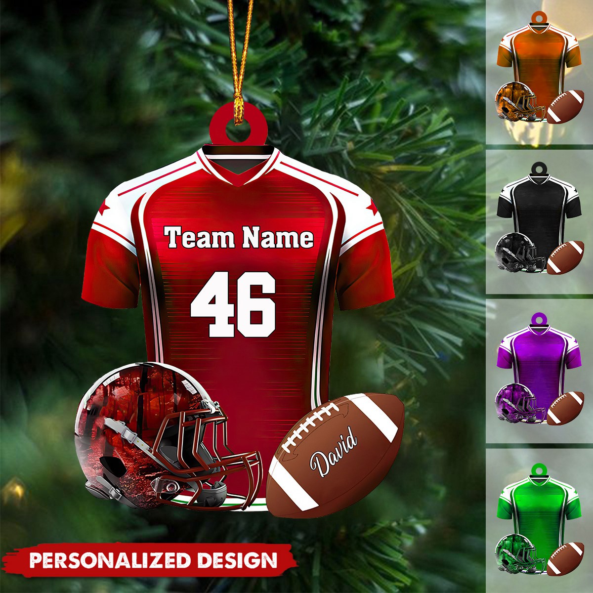 Personalized Name Football Ornaments 2024