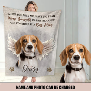 Custom Photo No Longer By My Side But Forever In My Heart - Memorial Personalized Custom Blanket - Sympathy Gift For Pet Owners, Pet Lovers