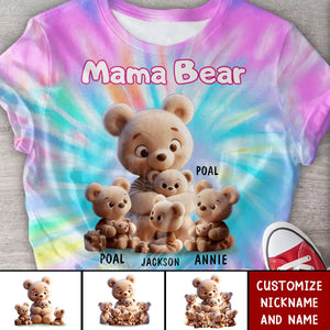 Grandma Mama Bear Personalized 3D T-shirt