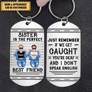 Personalized Besties Stainless Steel Keychain - Gift Idea For Friends/Besties/Sisters - Partners In Crime