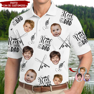 Reel Cool Dad Photo Personalized Polo Shirt