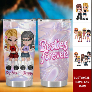 Y2K Besties Personalized Tumbler, Summer Gift For Best Friends