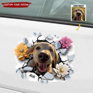 Photo 3D Cracked Pet Face Personalized Decor Decal