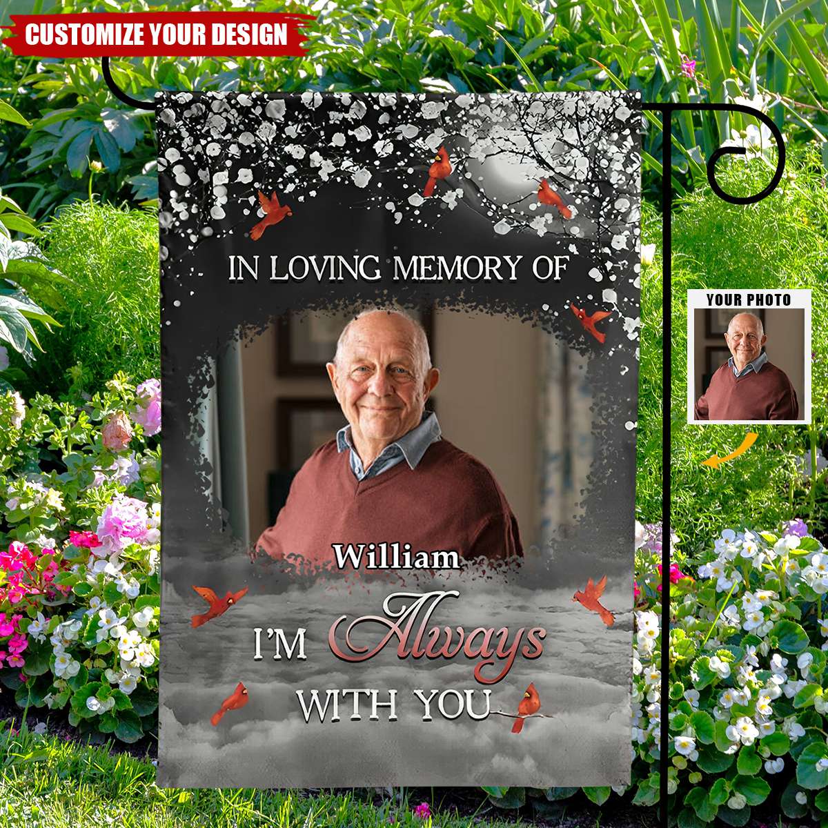 Custom Photo In Loving Memory - Memorial Personalized Flag