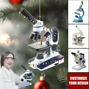 Personalized Medical Microscope Christmas Ornament, Medical Microscope Keepsake, Medical Gift, Christmas Decoration