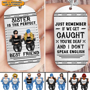 Personalized Besties Stainless Steel Keychain - Gift Idea For Friends/Besties/Sisters - Partners In Crime