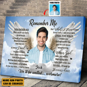 Personalized Canvas - Angel Portrait Blue Sky