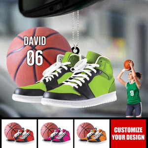 Personalized Basketball Player Acrylic Car Ornament - Basketball Car Ornament