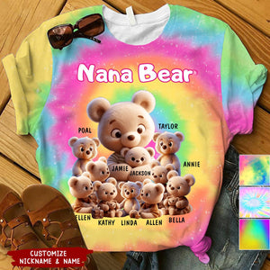 Grandma Mama Bear Personalized 3D T-shirt