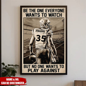 Retro Football Man Personalized Poster, Christmas Gift For Football Lovers