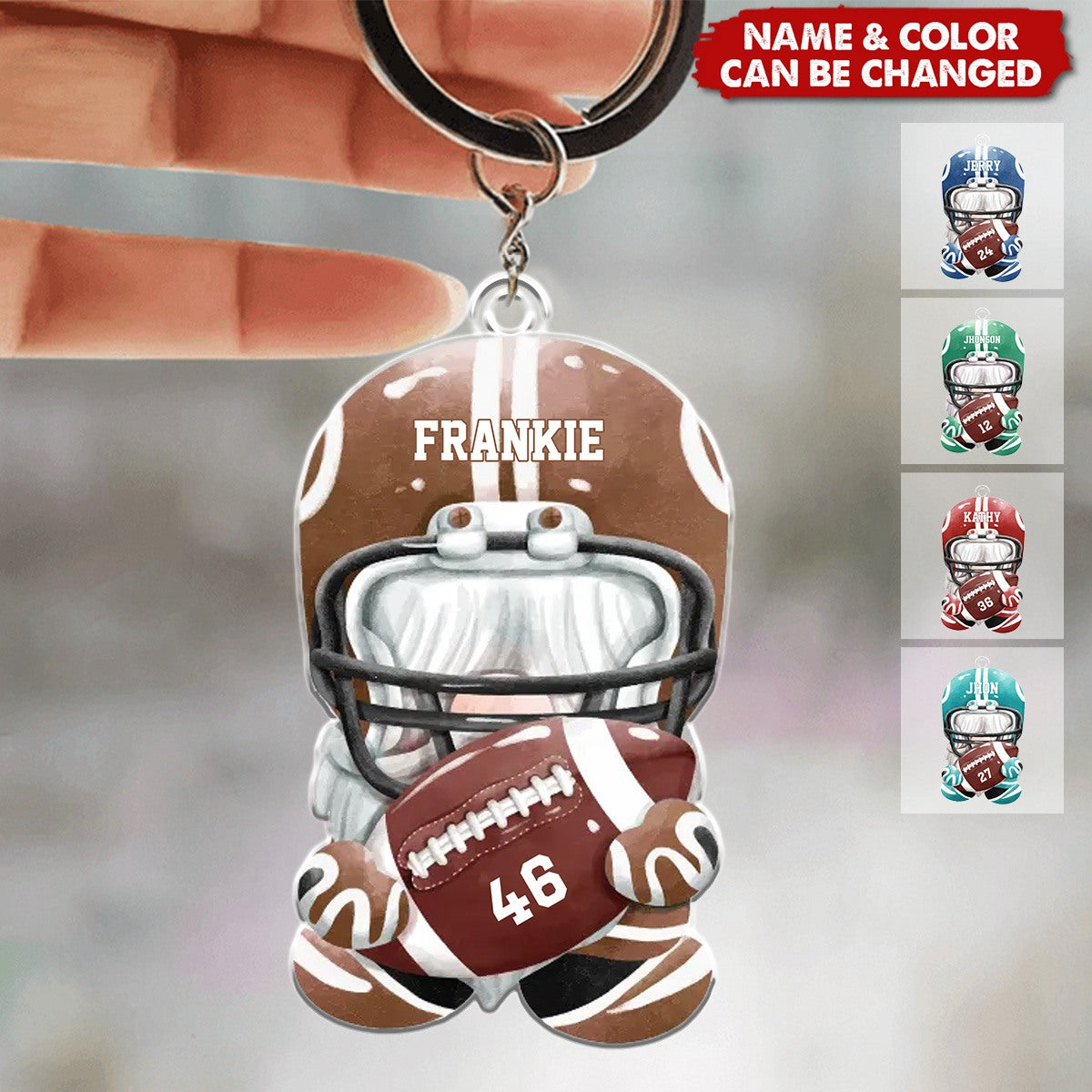 Funny Dwarf American Football Personalized Acrylic Keychain, Gift For American Football Lover