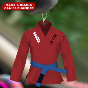 Personalized Jiu Jitsu Car Ornament, Men Women Team Jiu Jitsu, Brazilian Jiu Jitsu Ornaments