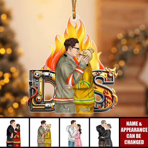 Personalized Gifts For Firefighter Couple Acrylic Ornament Alphabet Letter