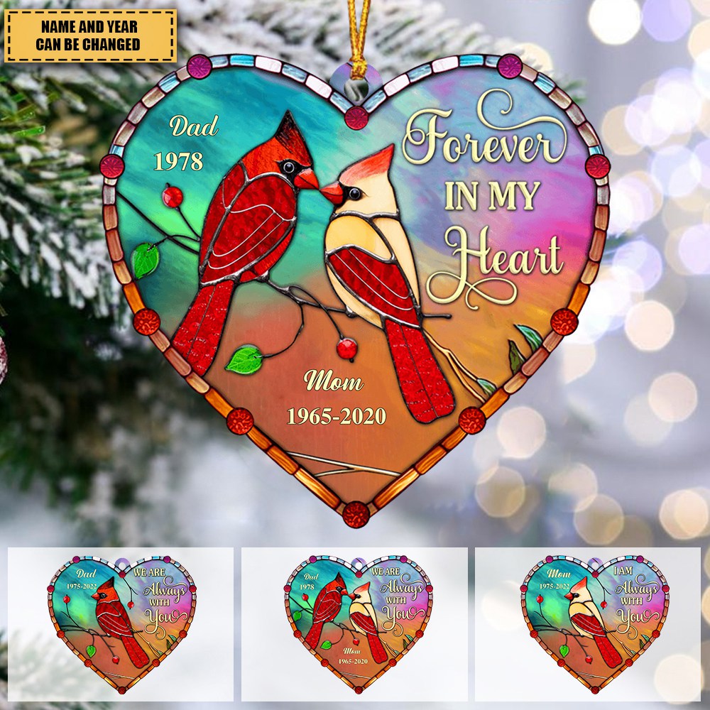 Personalized Memorial Gift I'm Always With You Heart Acrylic Ornament