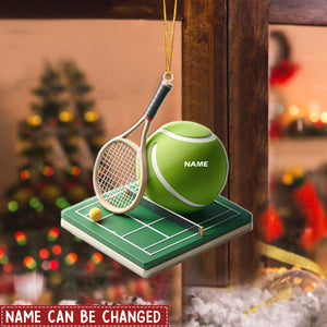 Personalized Tennis Court Christmas Ornament, Sport Lover Gift