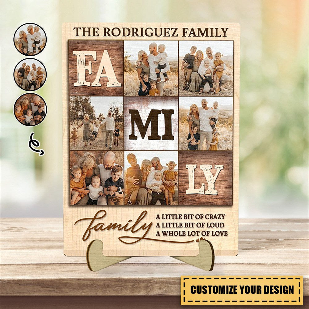 Custom Engraved Family Photo Plaque - Wood