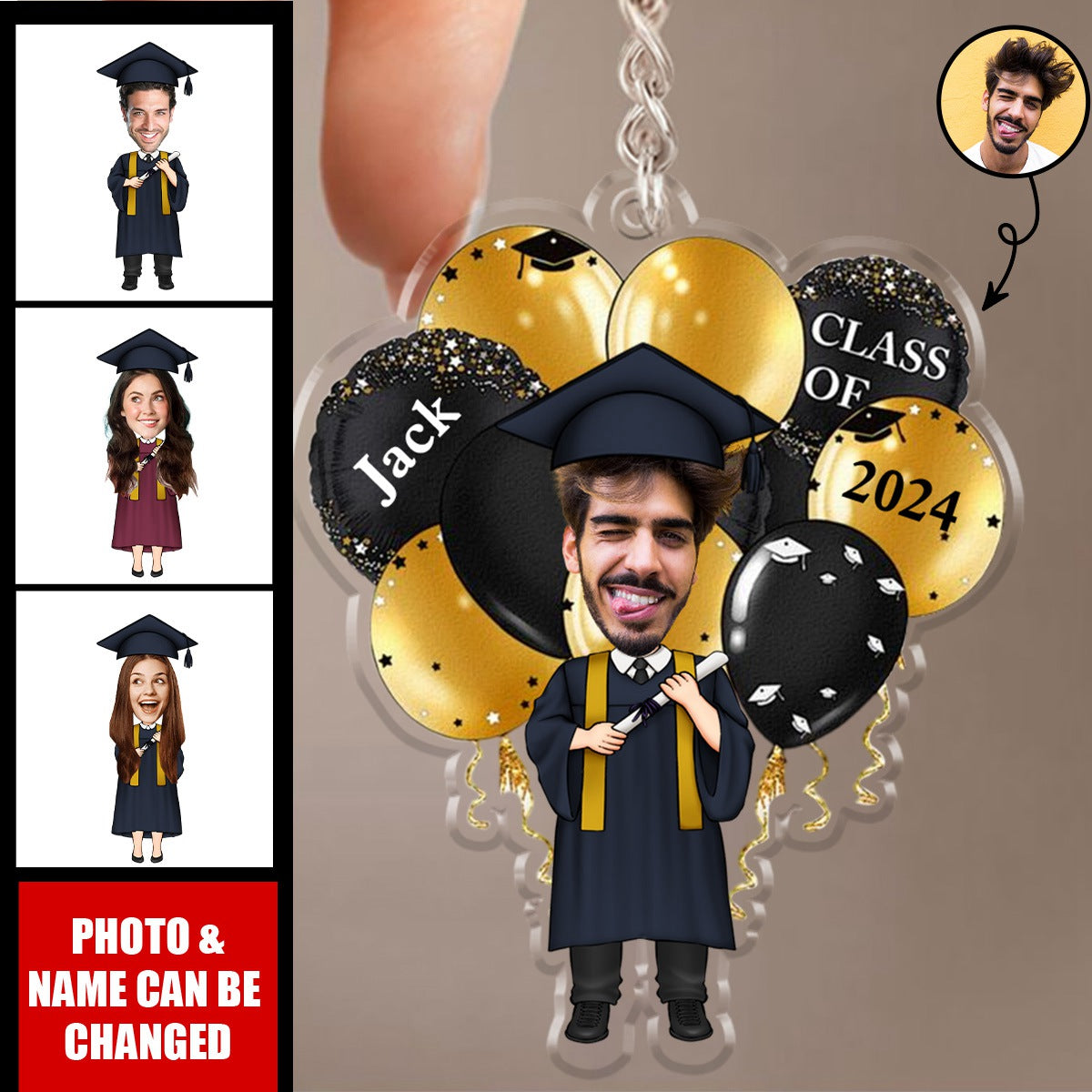 Graduation Celebration - Personalized Acrylic Photo Keychain