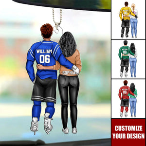 Personalized Gifts For Hockey Couple Car Ornament