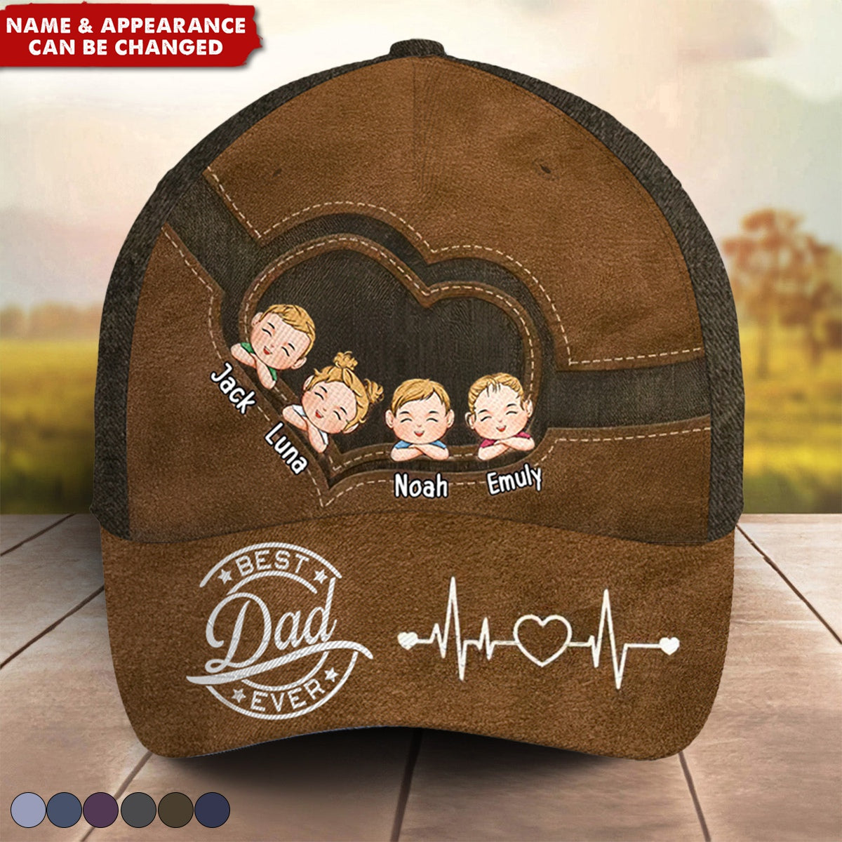 Best Dad Ever - Family Personalized Hat, All Over Print Classic Cap - Gift For Dad, Grandpa