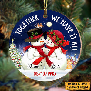 Gift For Couple Together We Have It All Christmas Theme Circle Ornament