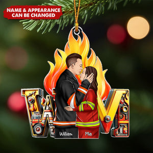 Personalized Gifts For Firefighter Couple Acrylic Ornament Alphabet Letter