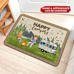 Happy Campers - Personalized Doormat, Gift For Couple