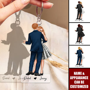 Couple Dancing Personalized Keychain Anniversary Gift Valentine's Day Gift