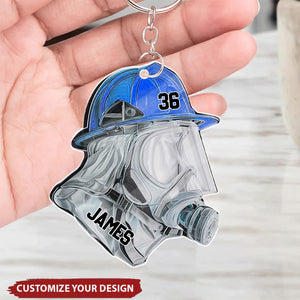 Firefighter’s Valor A Tribute In Detail Personalized Acrylic Keychain, Gift Idea For Firefighters