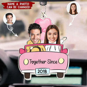 Custom Photo Couple - Personalized Acrylic Photo Car Ornament