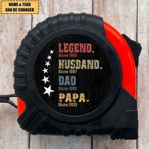 Legend Husband Daddy Grandpa - Birthday, Loving Gift For Dad, Father, Grandfather - Personalized Tape Measure