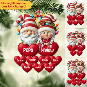 Christmas Grandma & Grandpa Mom & Dad Dwarf With Heart Kids Personalized Acrylic Ornament