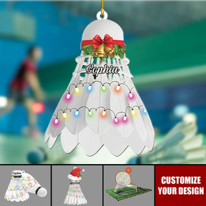 Personalized Badminton Xmas Acrylic Ornament - Gift For Badminton Lover