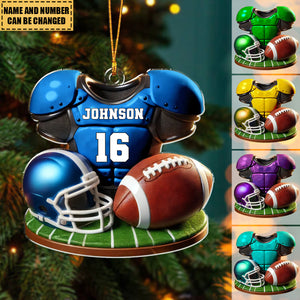 Football Jersey Uniform Personalized Acrylic Ornament - Christmas  Gift For Him, Son, Boyfriend