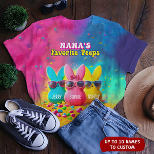 Grandma's Rabbits Vibrant Color Personalized 3D T-shirt, Easter Day Gift