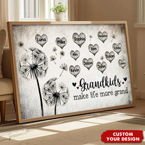 Personalized Dandelion Grandkids Poster