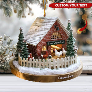 Personalized Rustic Winter Farmhouse Acrylic Ornament