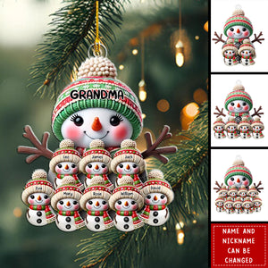 Personalized Grandma Snowman Ornament