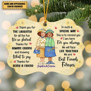 Old Friends Friendship Thank You For The Laughter Wooden Ornament