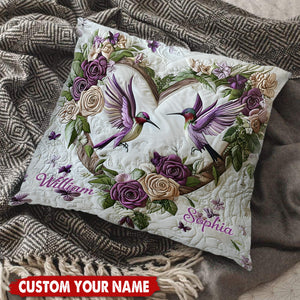 Personalized Loving Heart Hummingbird Pillow – Gift For Bird Lovers