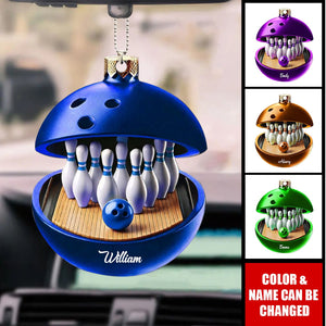 Bowling Lover Personalized Name Multicolor Shaped Acrylic Ornament