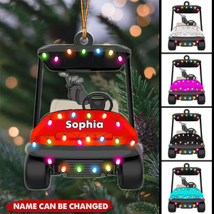 Personalized Golf Ornament, Custom Golf Cart Shape Christmas Ornament, Gifts For Golf Lovers