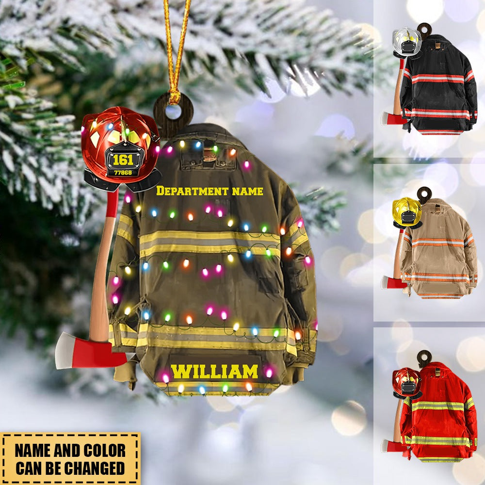 Firefighter Helmet Armor Personalized Ornament Gifts For Fireman