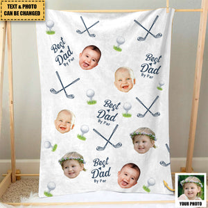 Best Dad By Par - Personalized Photo Blanket