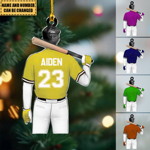 Personalized Baseball Player Christmas Ornament - Baseball Team Gift