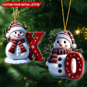 Merry Christmas Custom Letter Snowman Personalized Acrylic Ornament